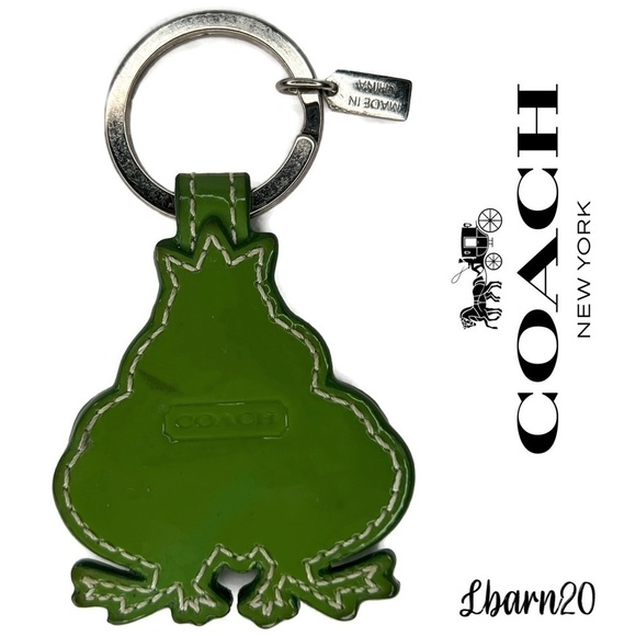 Kate Spade Coach Frog Prince Charming Patent Leather Keychain Fob Vintage - Picture 2 of 4